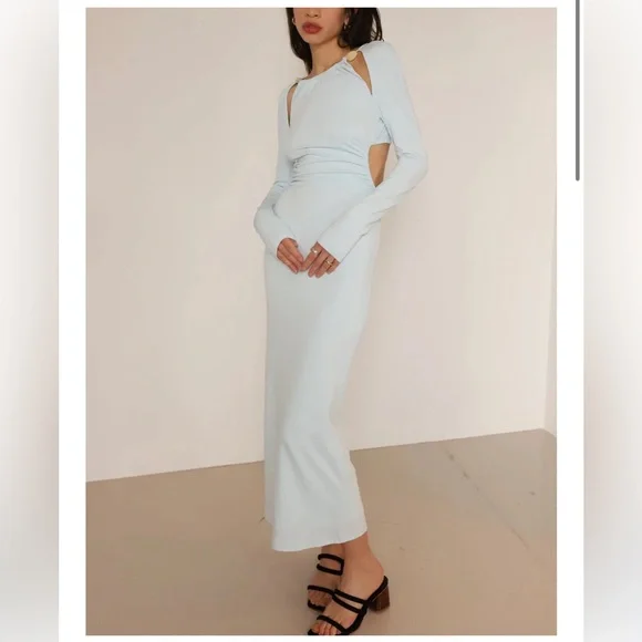 Significant Other Alma Long Sleeve Dress in dreamy Sky Blue - Picture 2 of 10